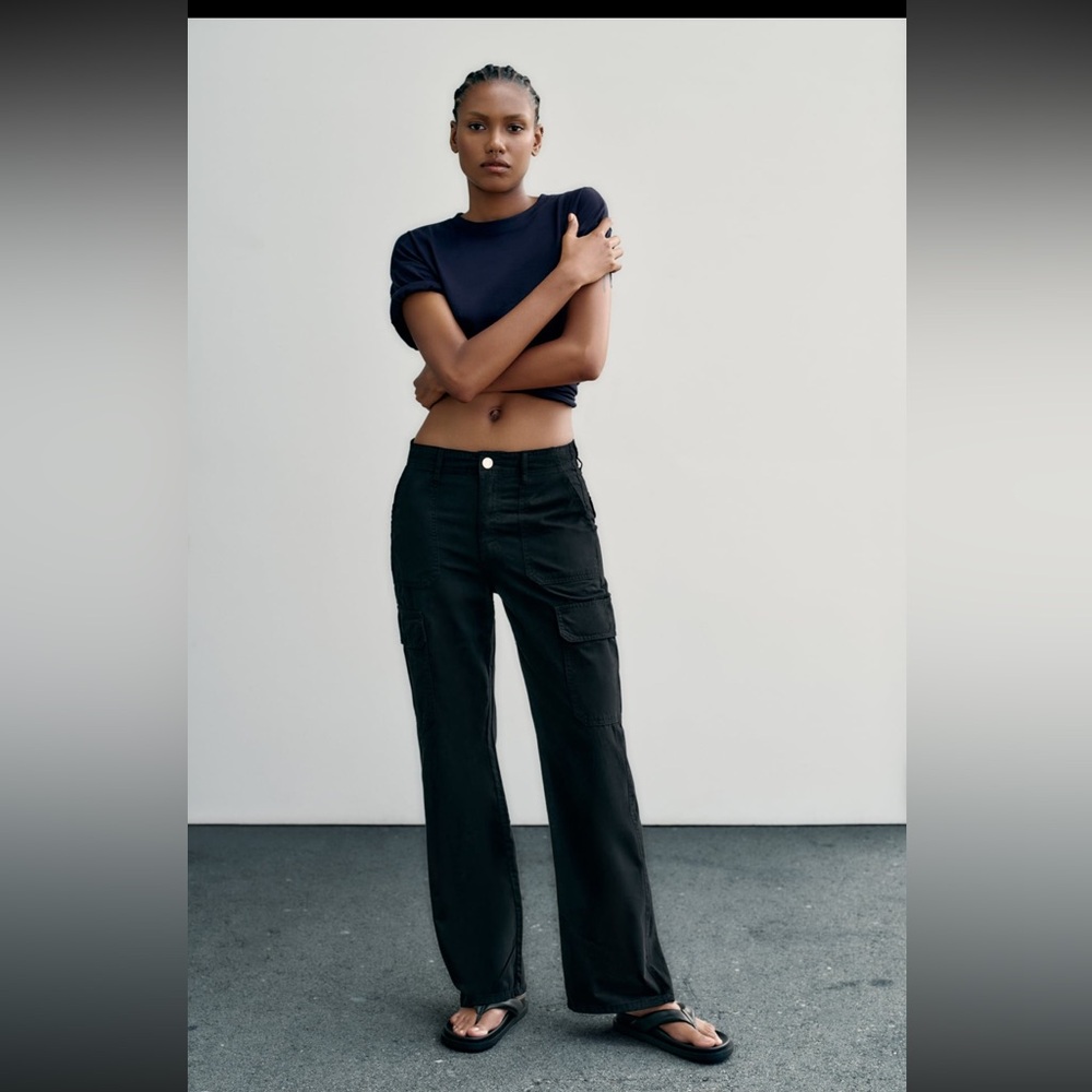 High rise TRF straight leg cargo pants